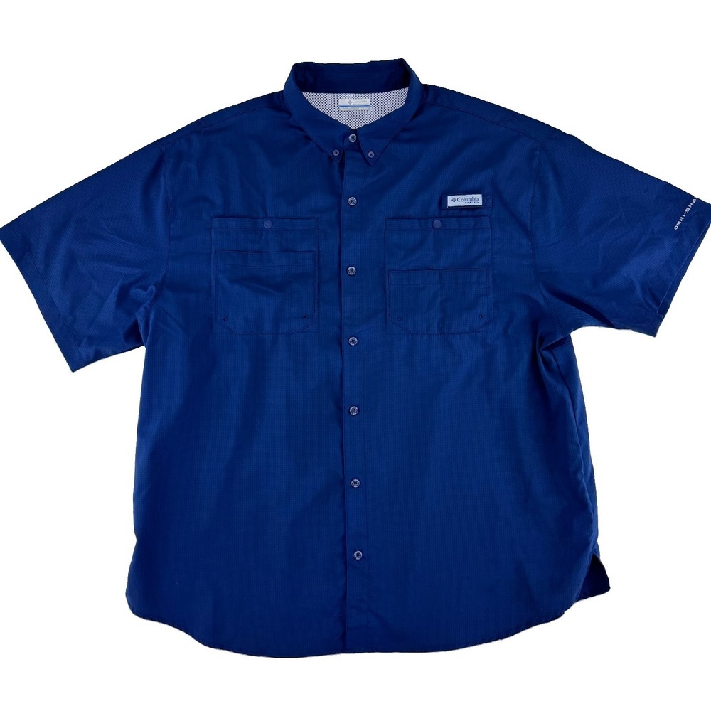 Columbia PFG Vented Outdoors Fishing Shirt Mens XXL Blue